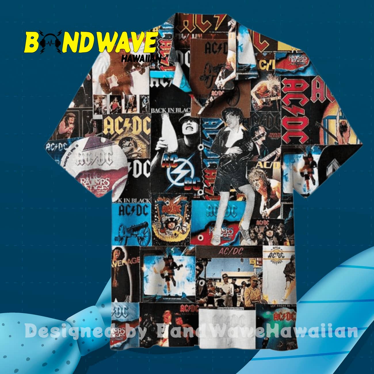 Ac Dc Collage Hawaiian Shirt Ac Dc Collage Hawaiian Shirt