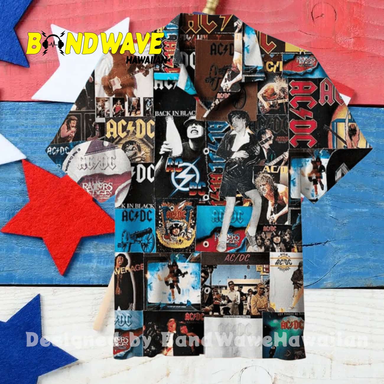 Ac Dc Collage Hawaiian Shirt Ac Dc Collage Hawaiian Shirt