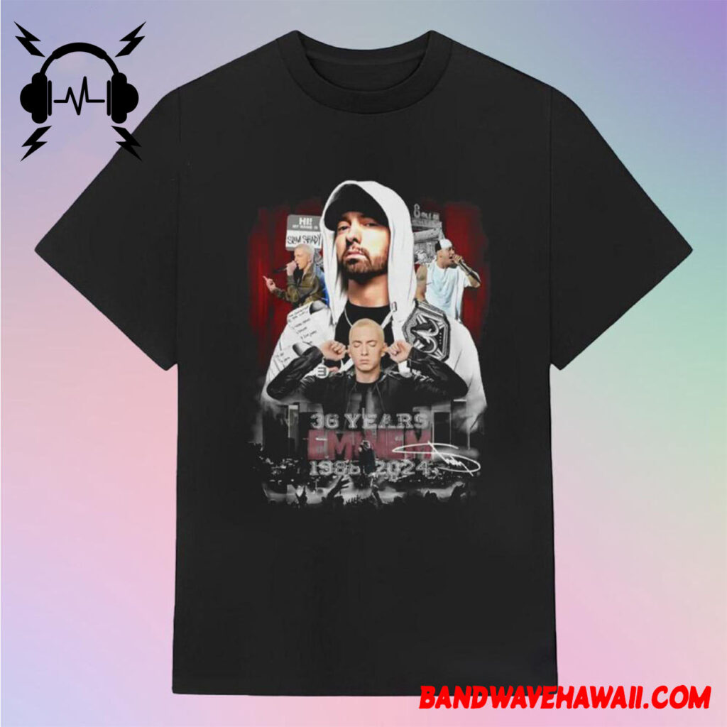 Eminem Merch 36 Years 1985 2024 Signature T Shirt