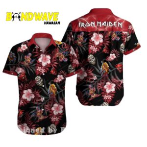 Iron Maiden Graphic Print Short Sleeve Hawaiian Shirt 1