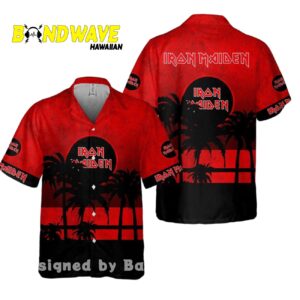Iron Maiden In Red Black Hawaiian Shirt 1