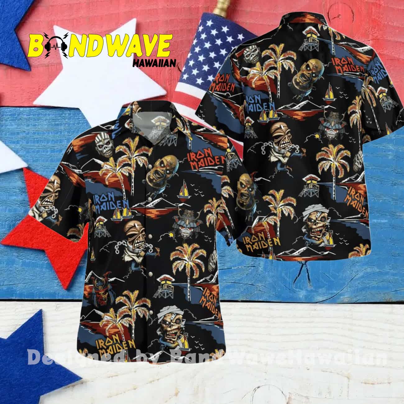 Iron Maiden black Hawaiian Shirt Iron Maiden black Hawaiian Shirt