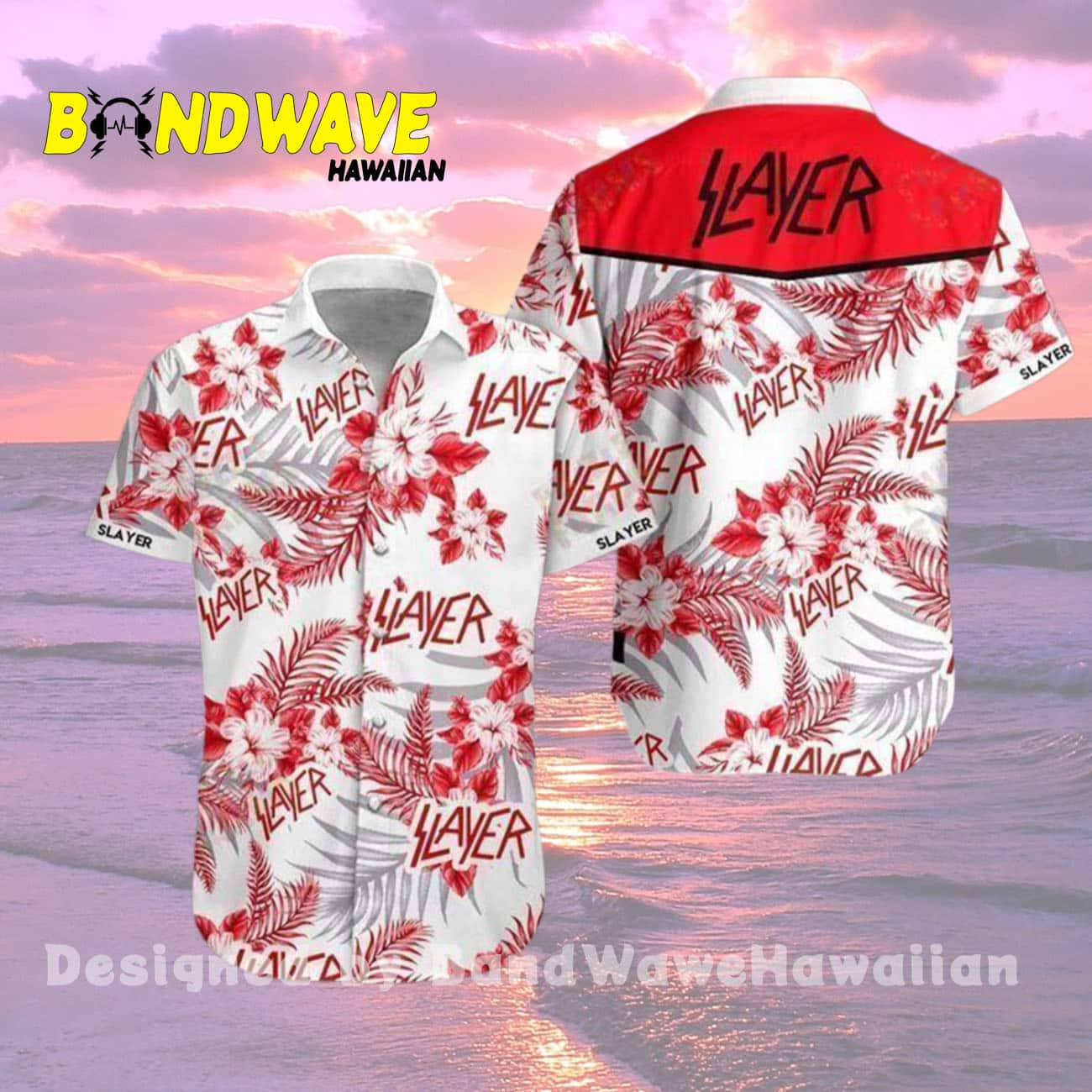 Slayer Rock Band White Wear Hawaiian Shirt Slayer Rock Band White Wear Hawaiian Shirt