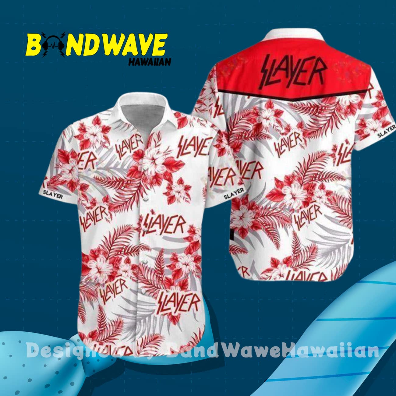 Slayer Rock Band White Wear Hawaiian Shirt Slayer Rock Band White Wear Hawaiian Shirt