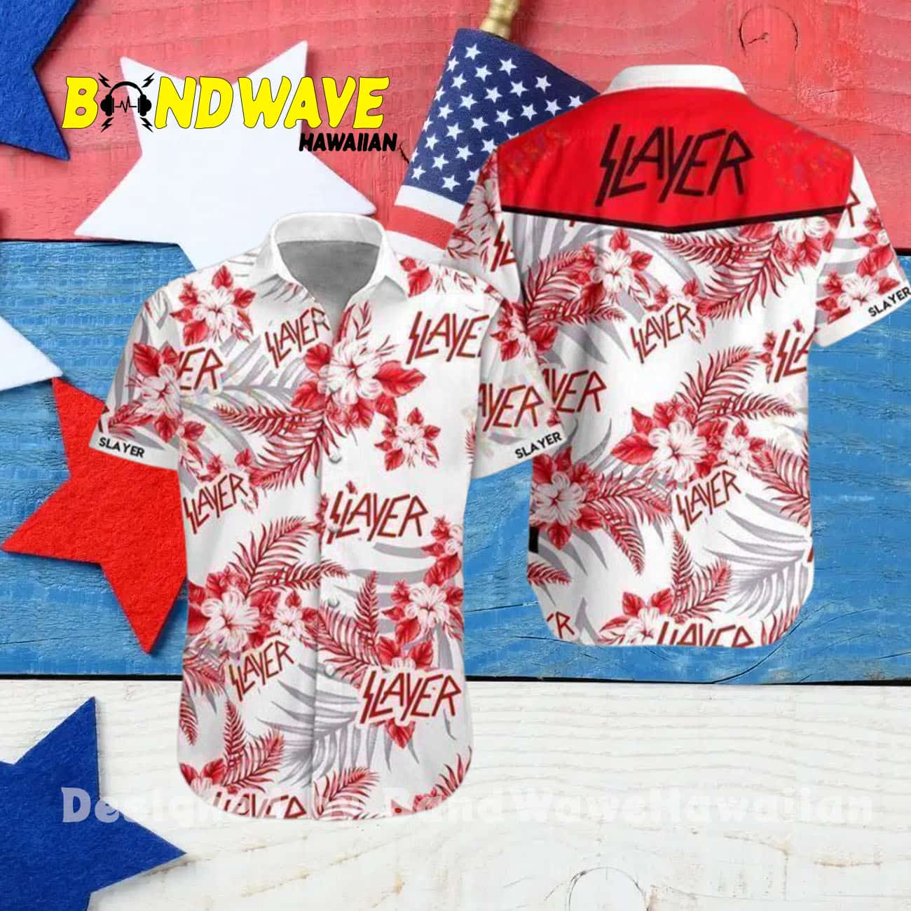 Slayer Rock Band White Wear Hawaiian Shirt Slayer Rock Band White Wear Hawaiian Shirt