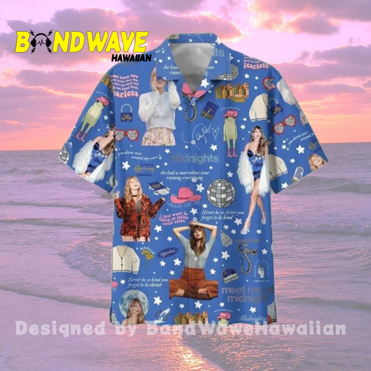 Taylor Swift The Eras Tour blue Hawaiian Shirt Taylor Swift The Eras Tour blue Hawaiian Shirt