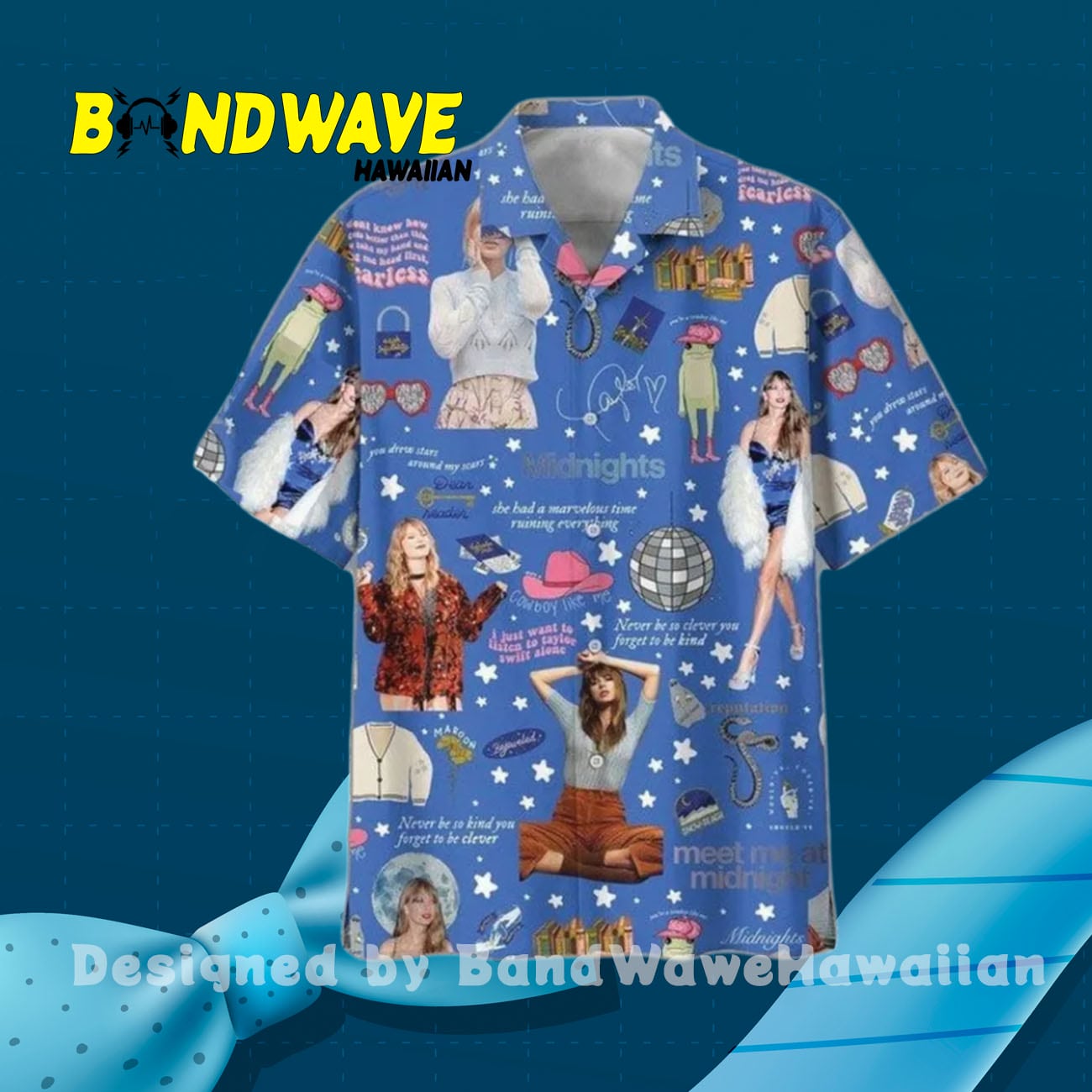 Taylor Swift The Eras Tour blue Hawaiian Shirt Taylor Swift The Eras Tour blue Hawaiian Shirt