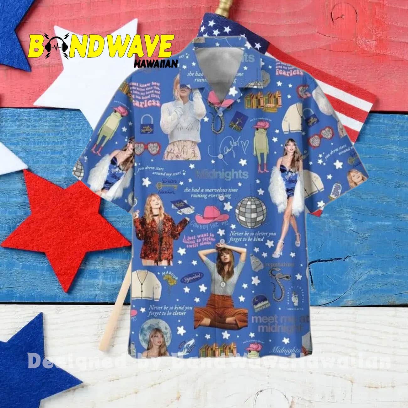 Taylor Swift The Eras Tour blue Hawaiian Shirt Taylor Swift The Eras Tour blue Hawaiian Shirt