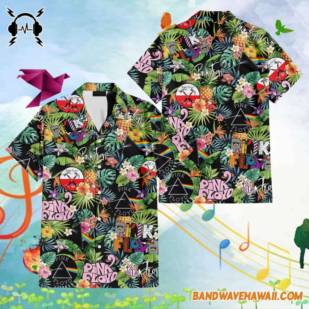 Album Icon The Wall DSOTM Pink Floyd Tropical Plants Hawaiian Shirt 1