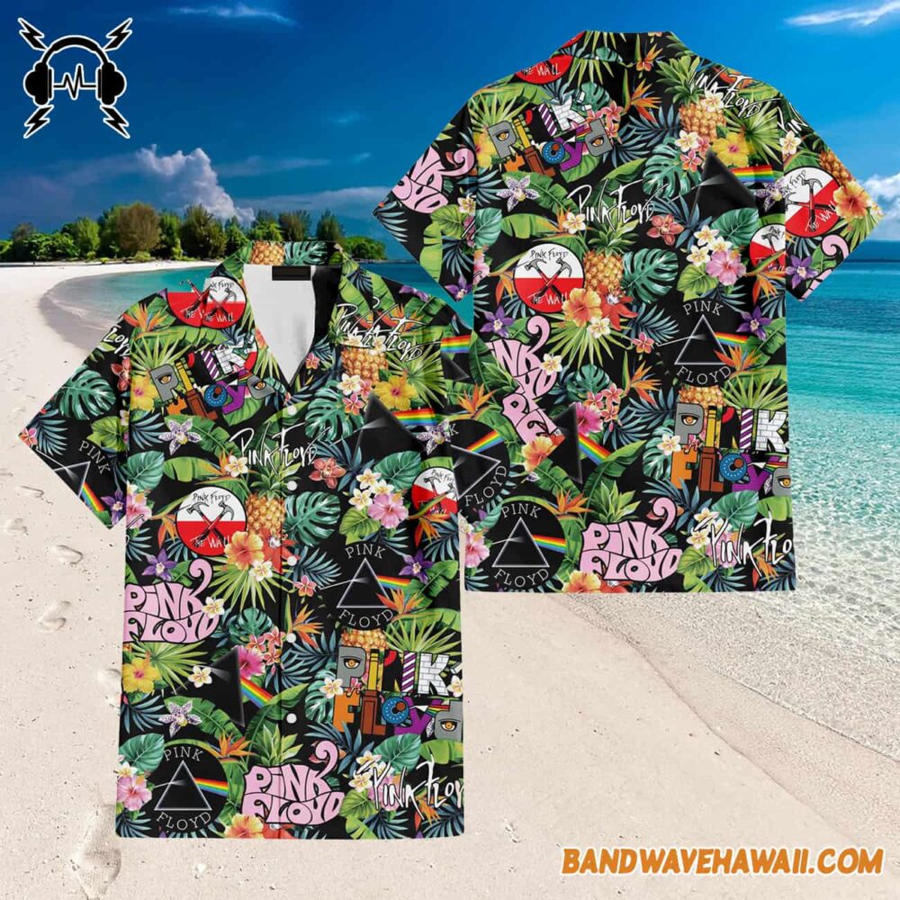 Album Icon The Wall DSOTM Pink Floyd Tropical Plants Hawaiian Shirt 3