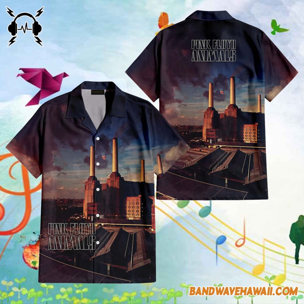 Animals Album Cover Flying Pig Battersea Power Station Hawaiian Pink Floyd Shirt 1