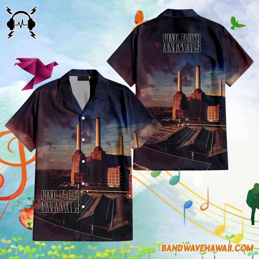 Animals Album Cover Flying Pig Battersea Power Station Hawaiian Pink Floyd Shirt 1