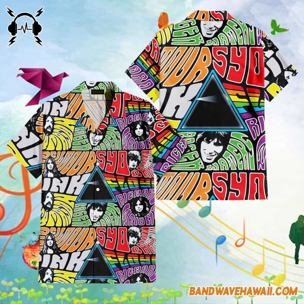 Dark Side Collage Full Color Pink Floyd Hawaiian Shirt 1
