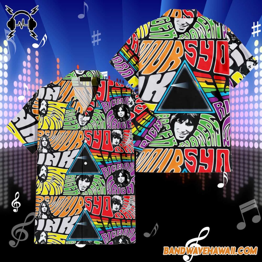 Dark Side Collage Full Color Pink Floyd Hawaiian Shirt 2