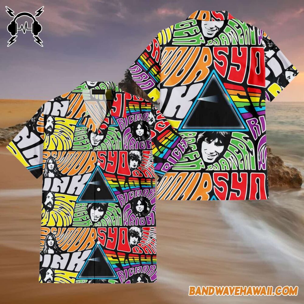 Dark Side Collage Full Color Pink Floyd Hawaiian Shirt 4