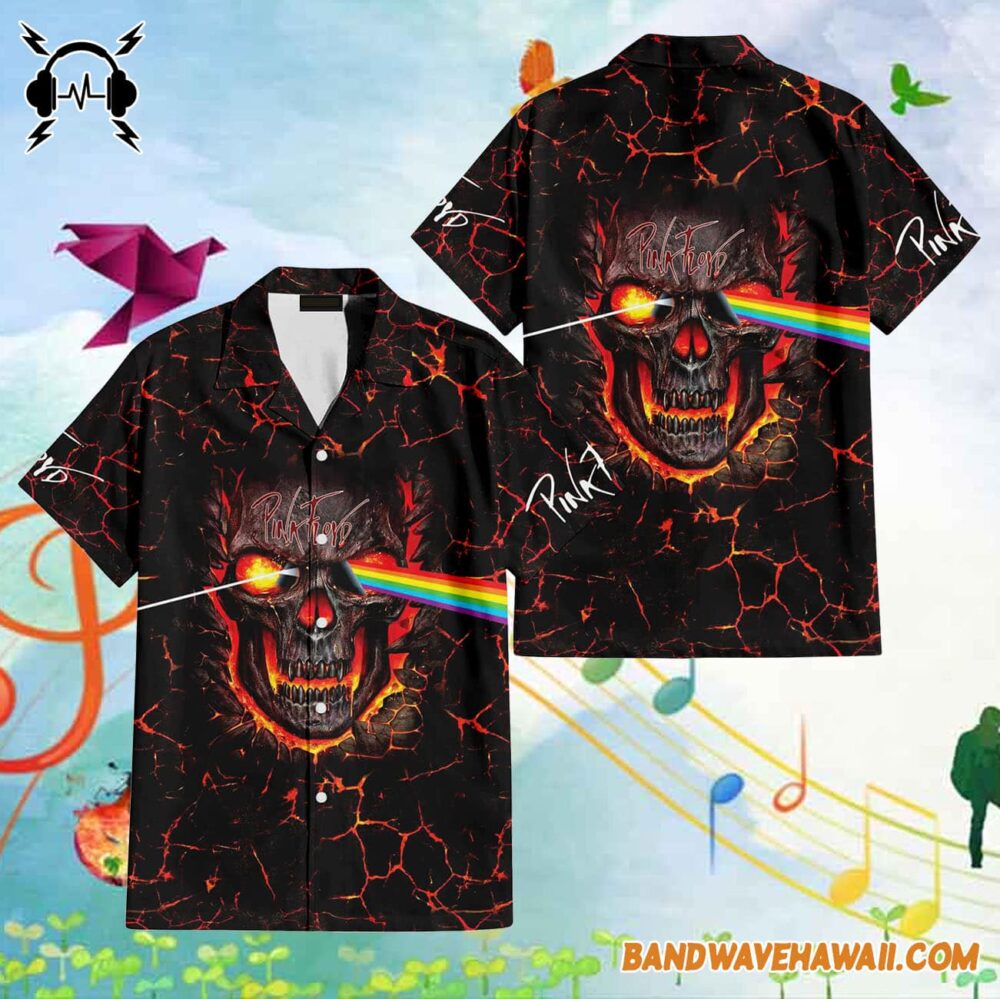 Dark Side Of Skull Magma Pink Floyd Hawaiian Shirt 1