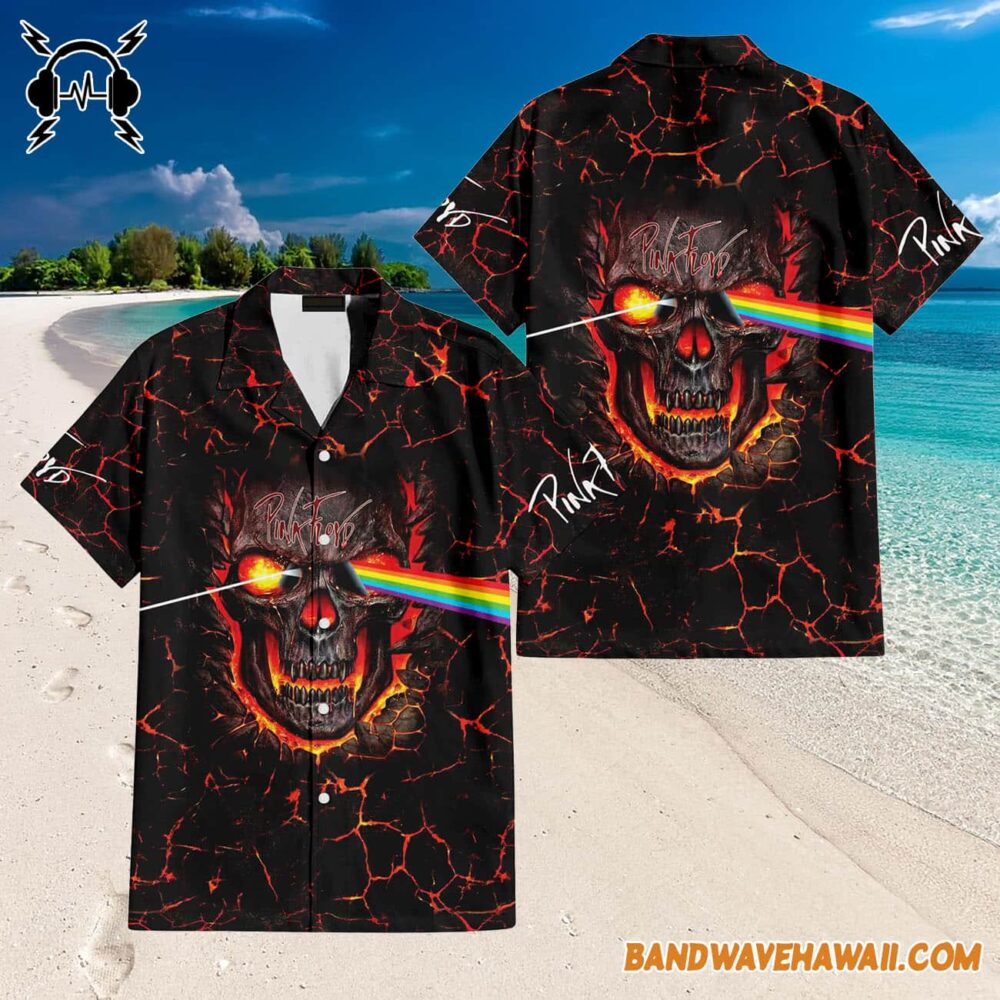Dark Side Of Skull Magma Pink Floyd Hawaiian Shirt 3