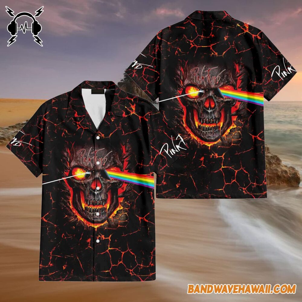 Dark Side Of Skull Magma Pink Floyd Hawaiian Shirt 4