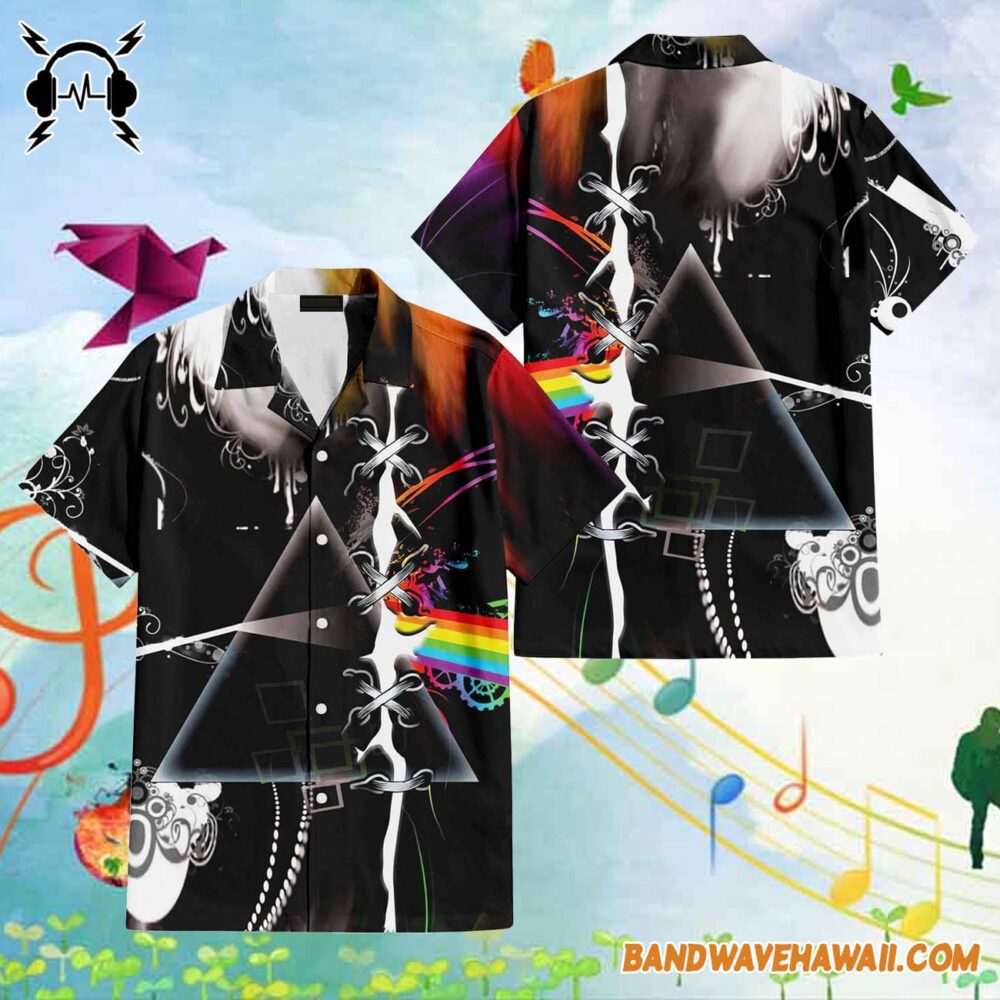 Dark Side Of The Moon Abstract Art Rock Pink Floyd Hawaiian Shirt 1