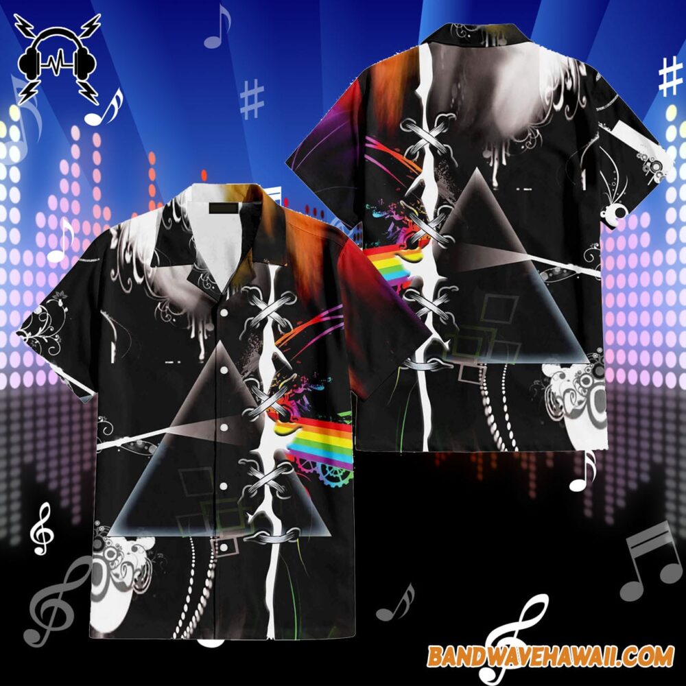 Dark Side Of The Moon Abstract Art Rock Pink Floyd Hawaiian Shirt 2
