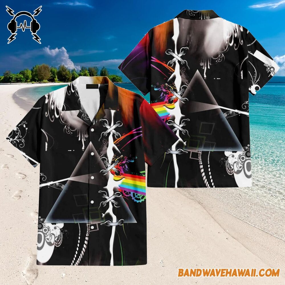 Dark Side Of The Moon Abstract Art Rock Pink Floyd Hawaiian Shirt 3