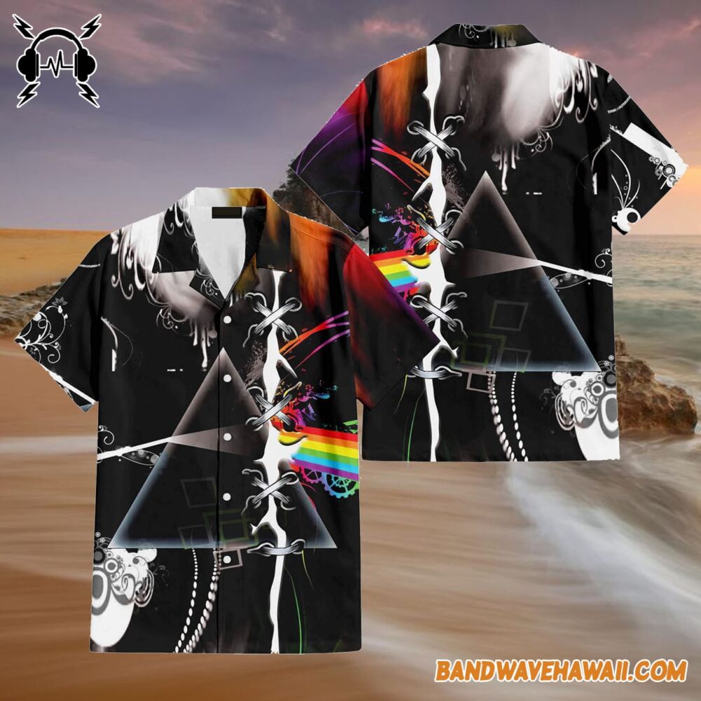 Dark Side Of The Moon Abstract Art Rock Pink Floyd Hawaiian Shirt 4