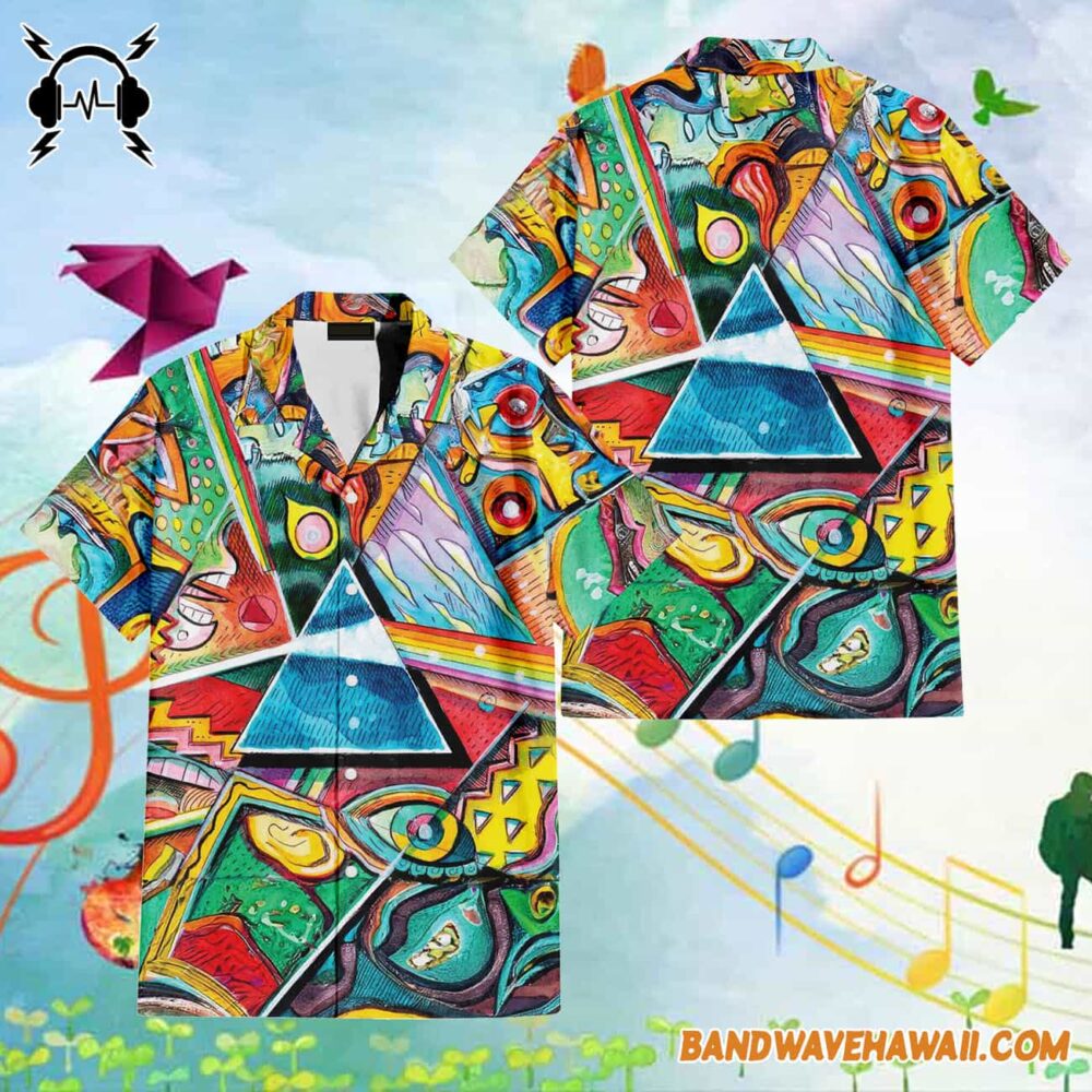 Dark Side of the Moon Pop Art Hawaiian Pink Floyd Shirt 1