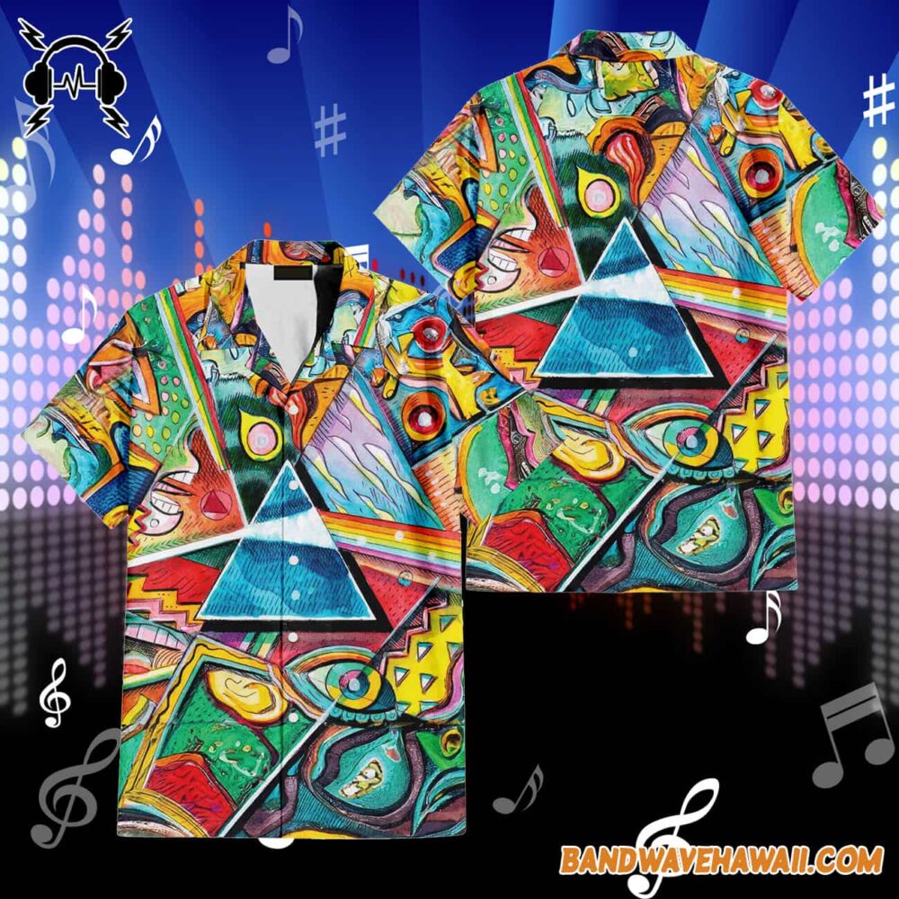 Dark Side of the Moon Pop Art Hawaiian Pink Floyd Shirt 2