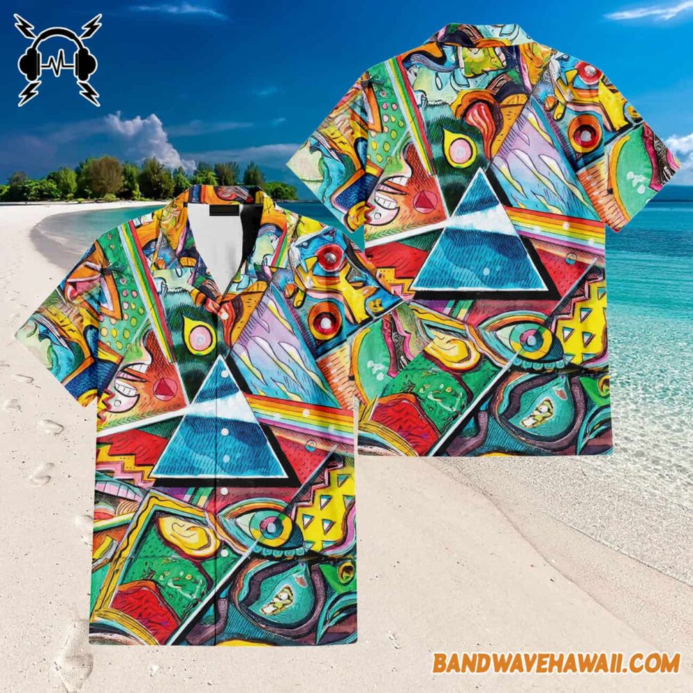 Dark Side of the Moon Pop Art Hawaiian Pink Floyd Shirt 3