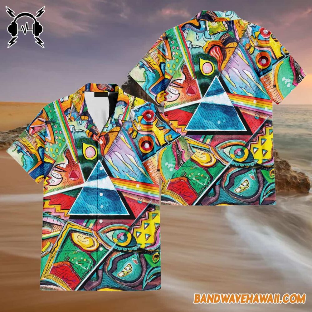 Dark Side of the Moon Pop Art Hawaiian Pink Floyd Shirt 4