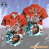 Grateful Dead x Cleveland Browns Skeleton Surfing Hawaiian Shirt 1