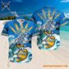 Grateful Dead x Los Angeles Chargers Skeleton Surfing Hawaiian Shirt 3