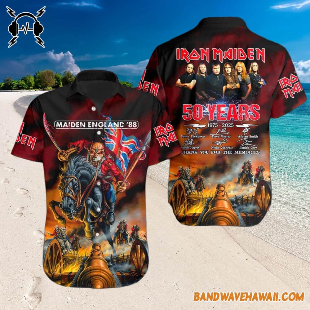 Iron Maiden 1975 2025 50 Years Hawaiian Shirt 3