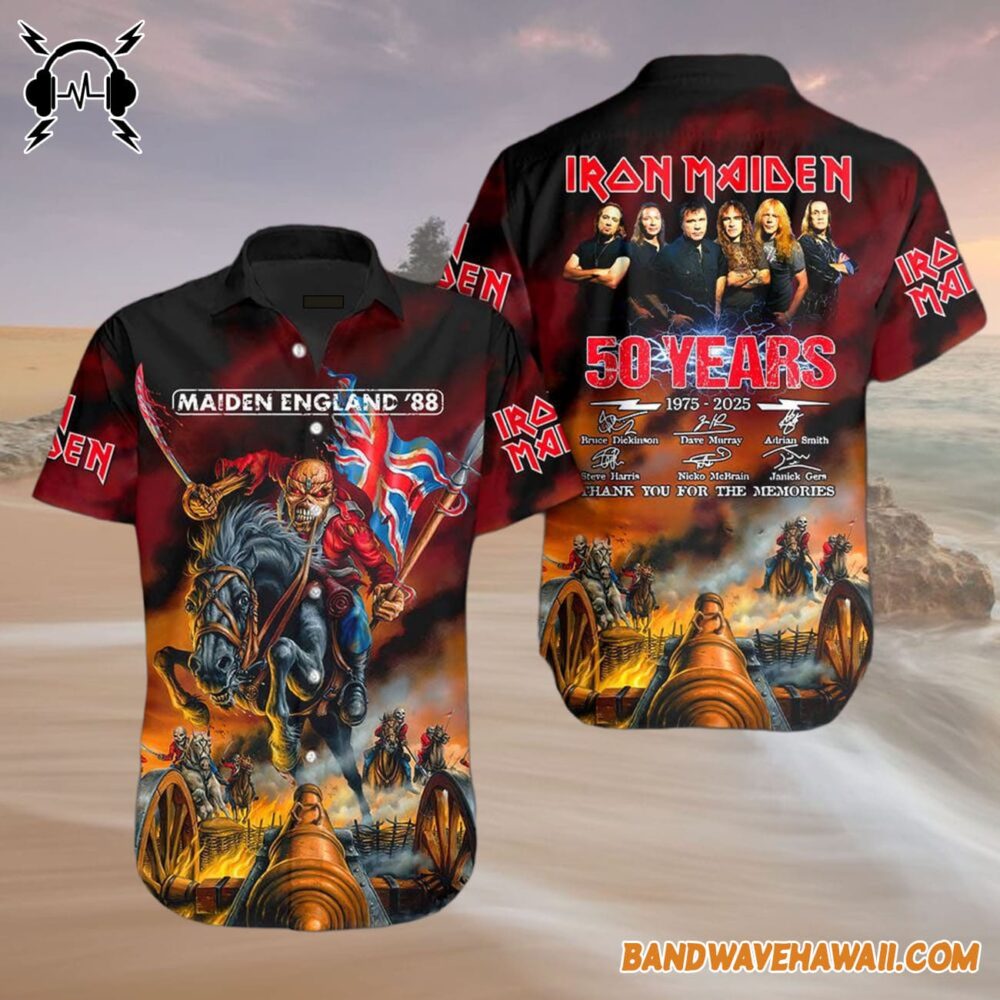 Iron Maiden 1975 2025 50 Years Hawaiian Shirt 4