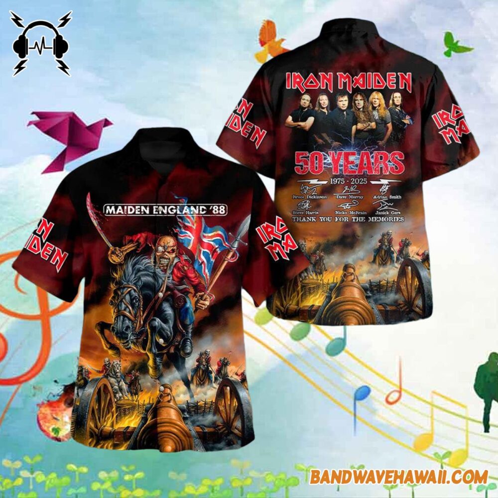 Iron Maiden 1975 2025 Thank You For The Memories Hawaiian Shirt 1