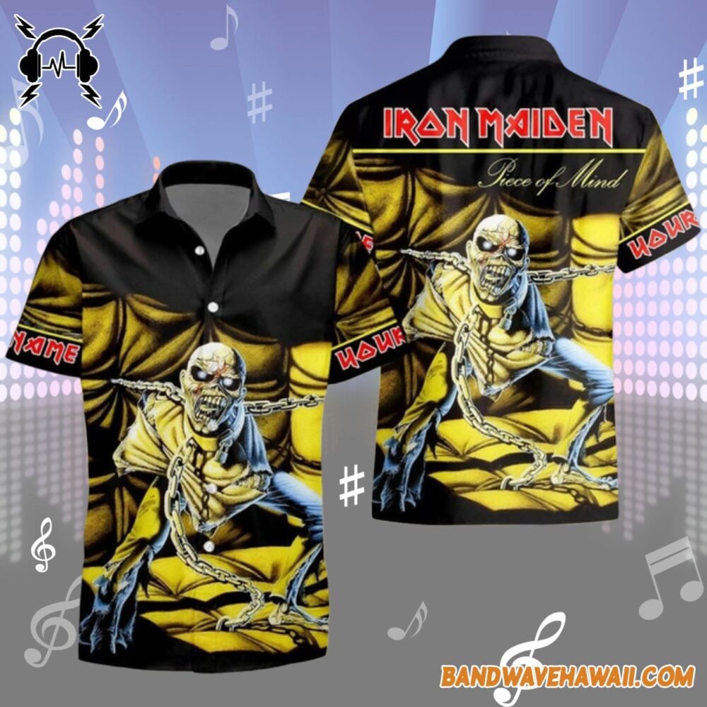 Iron Maiden Custom Name Piece Of Mind Hawaiian Shirt 2