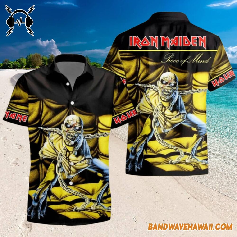 Iron Maiden Custom Name Piece Of Mind Hawaiian Shirt 3