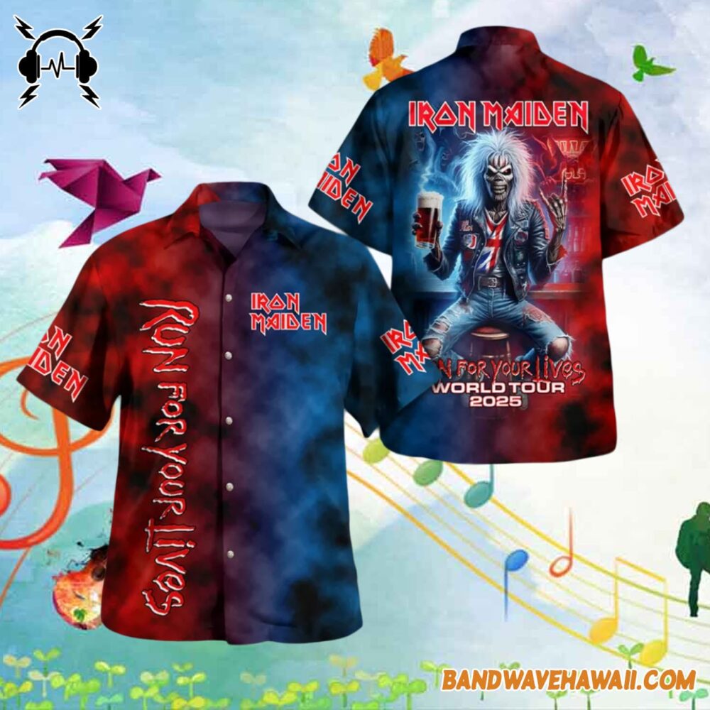 Iron Maiden Run For Your Lives World Tour 2025 Hawaiian Shirt 1