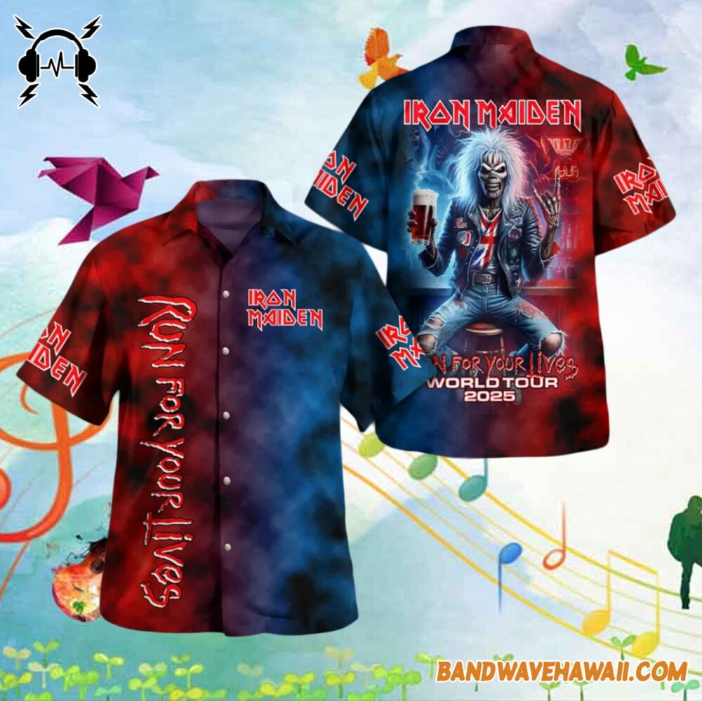 Iron Maiden Run For Your Lives World Tour 2025 Hawaiian Shirt 1