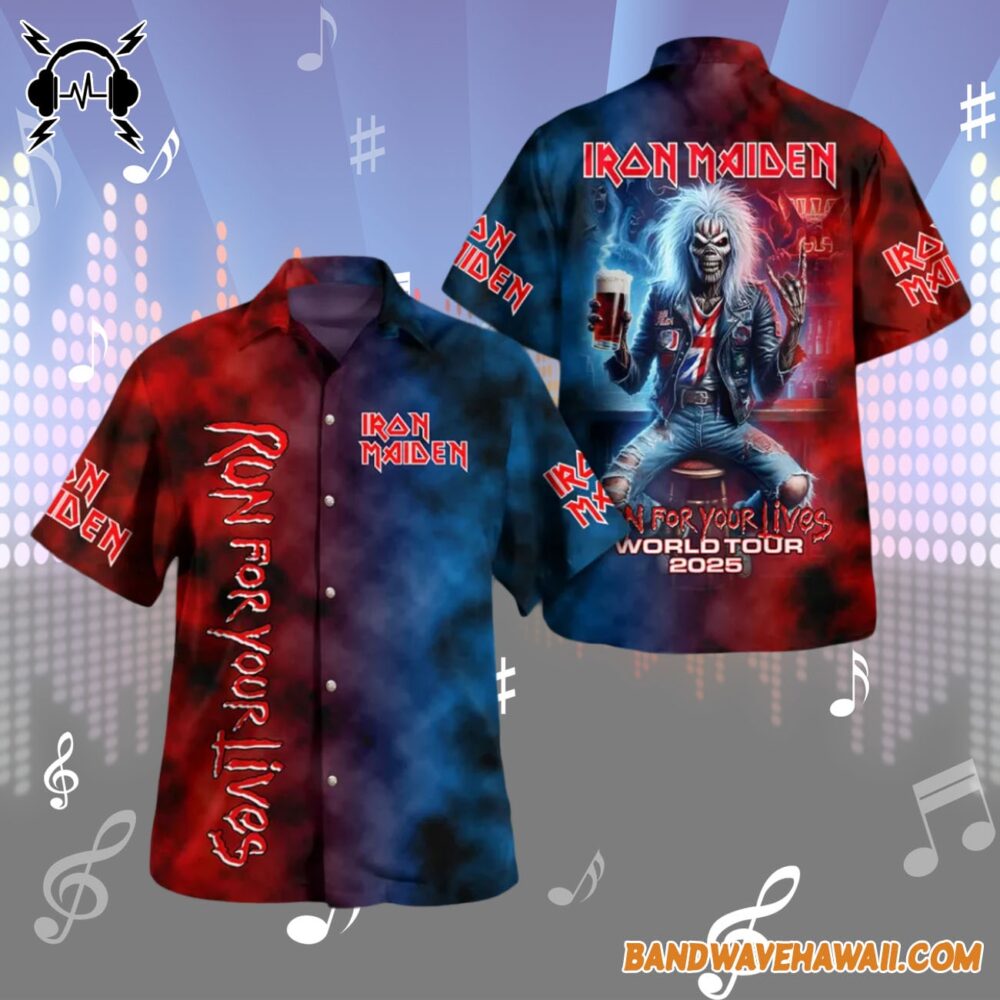 Iron Maiden Run For Your Lives World Tour 2025 Hawaiian Shirt 2
