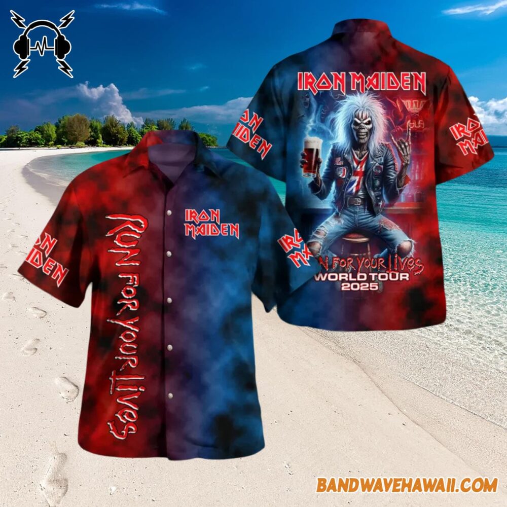 Iron Maiden Run For Your Lives World Tour 2025 Hawaiian Shirt 3