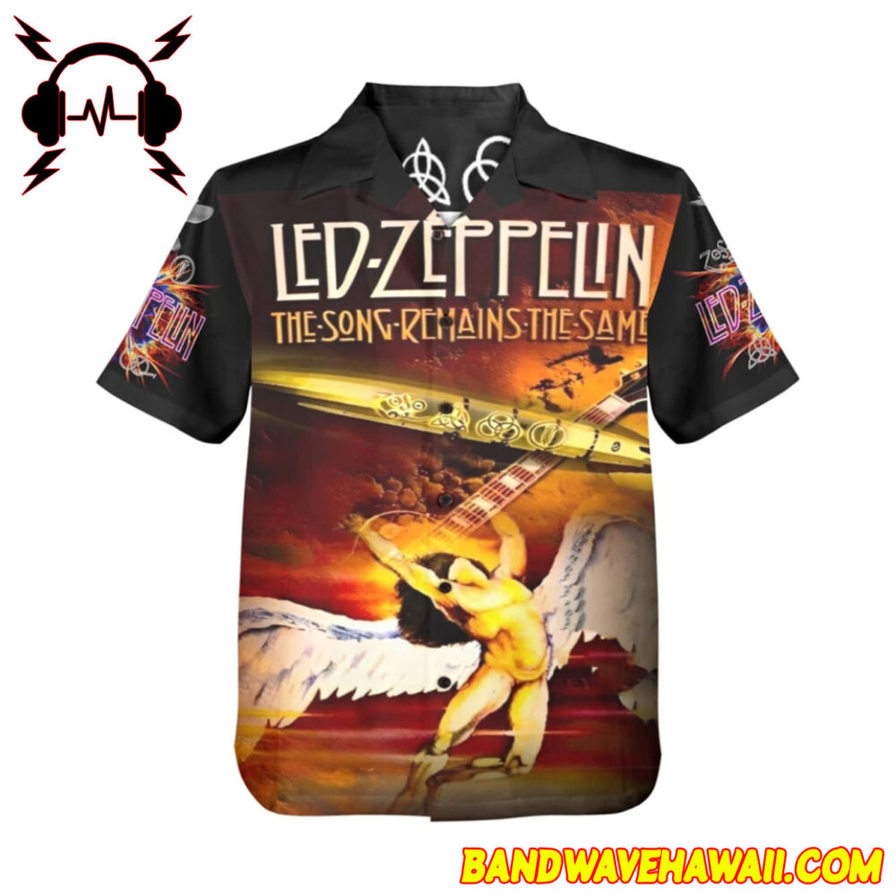 Led Zeppelin Button Hawaiian Shirt Rock Music 2