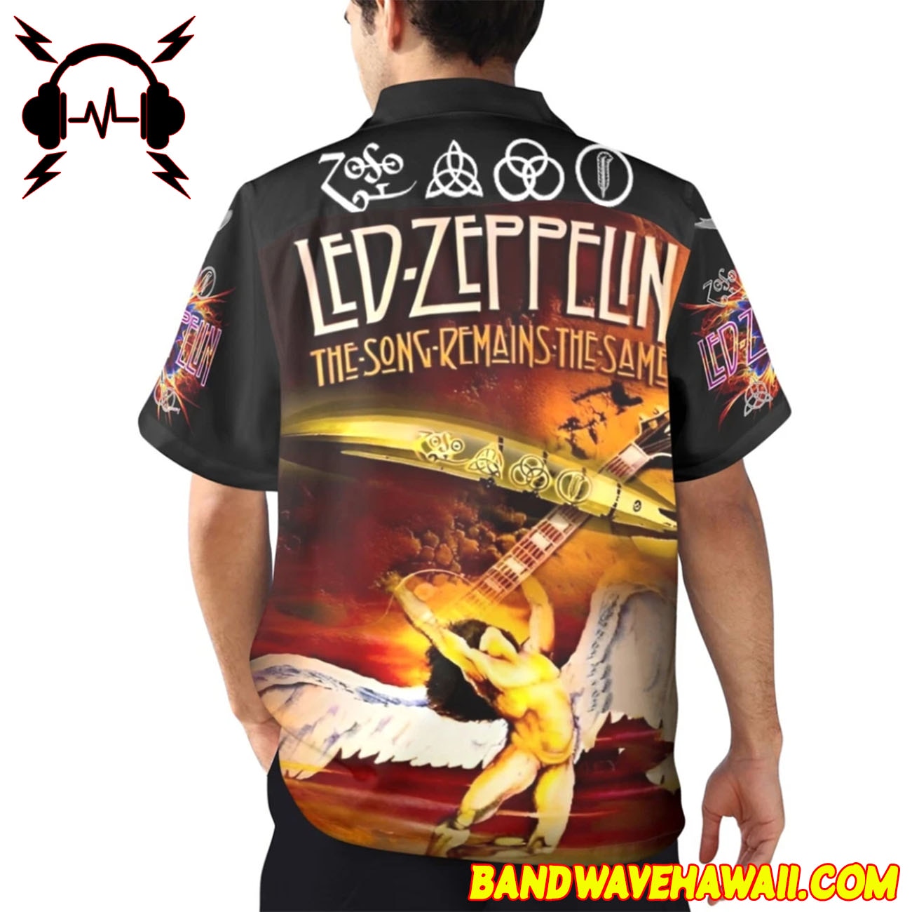 Led Zeppelin Button Hawaiian Shirt Rock Music Led Zeppelin Button Hawaiian Shirt Rock Music