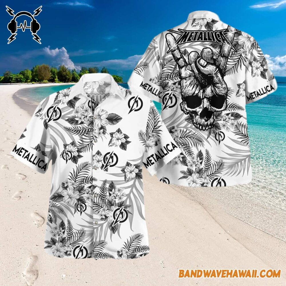Skull Metallica Rock Band Hawaiian Shirt 3