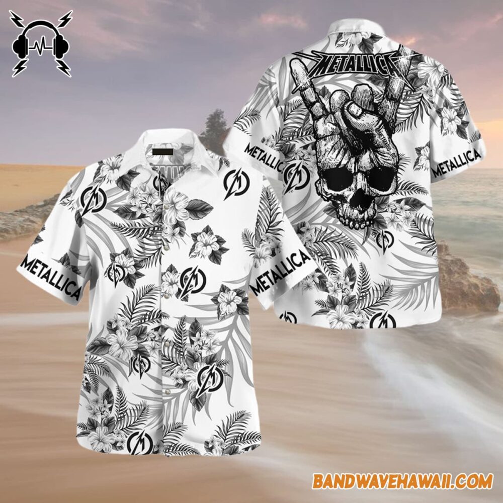 Skull Metallica Rock Band Hawaiian Shirt 4