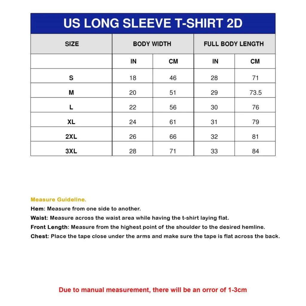 US Long Sleeve T shirt 2D